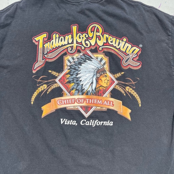 Men's Indian Joe Brewing T-Shirt Black Spell-Out NO SIZE Craft Beer San Diego CA - Picture 8 of 12